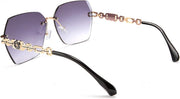 ÉÌƷͼƬ 13 | B083VRLS2Q | FEISEDY Classic Rimless Sunglasses Women Metal Frame Diamond Cutting Lens Sun Glasses B2567