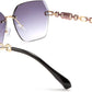 商品图片 13 | B083VRLS2Q | FEISEDY Classic Rimless Sunglasses Women Metal Frame Diamond Cutting Lens Sun Glasses B2567