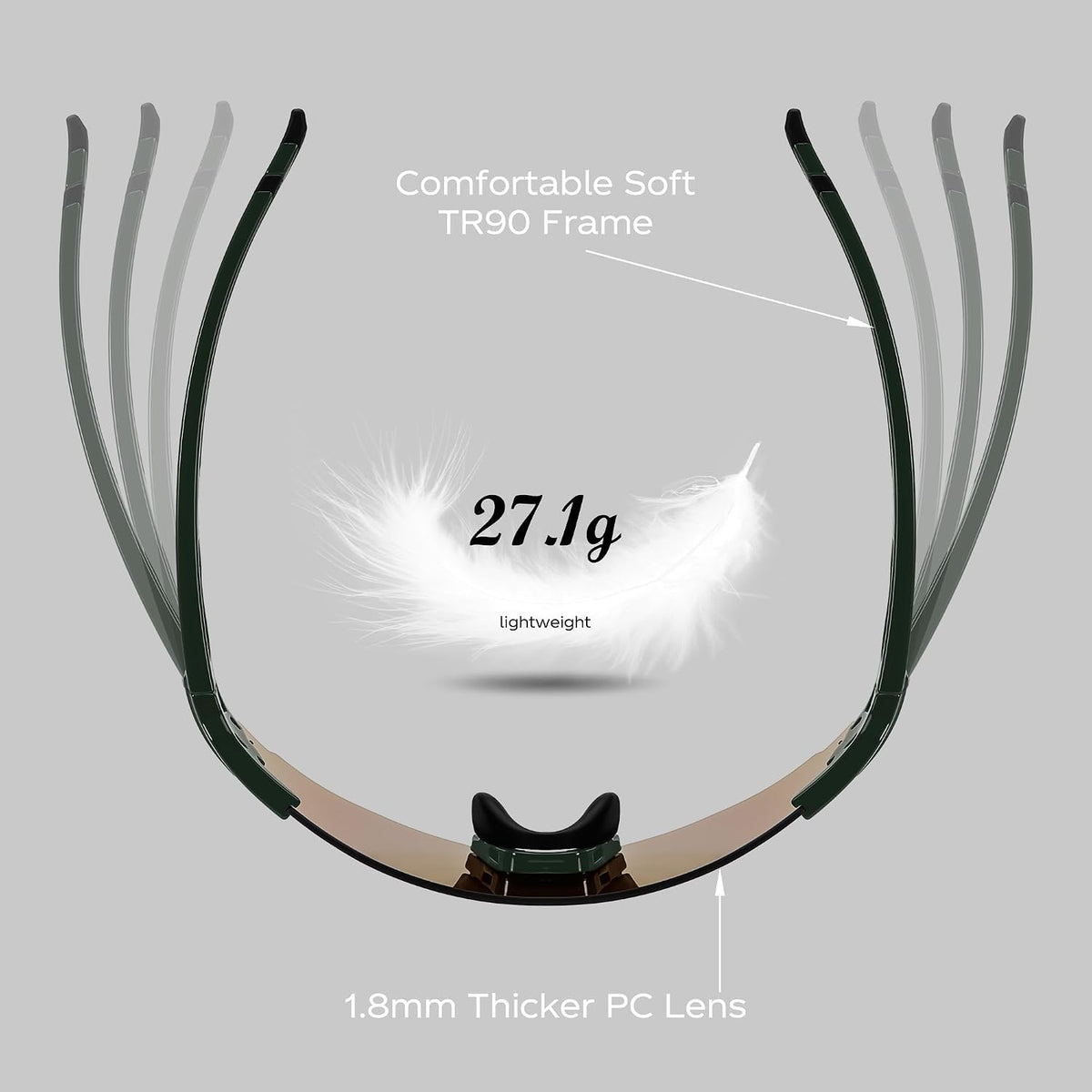 ÉÌƷͼƬ 34 | B0CYZM95KC | FEISEDY Rimless Sports Sunglasses for Men Women Tr90 Frame for Cycling Fishing Running B0116