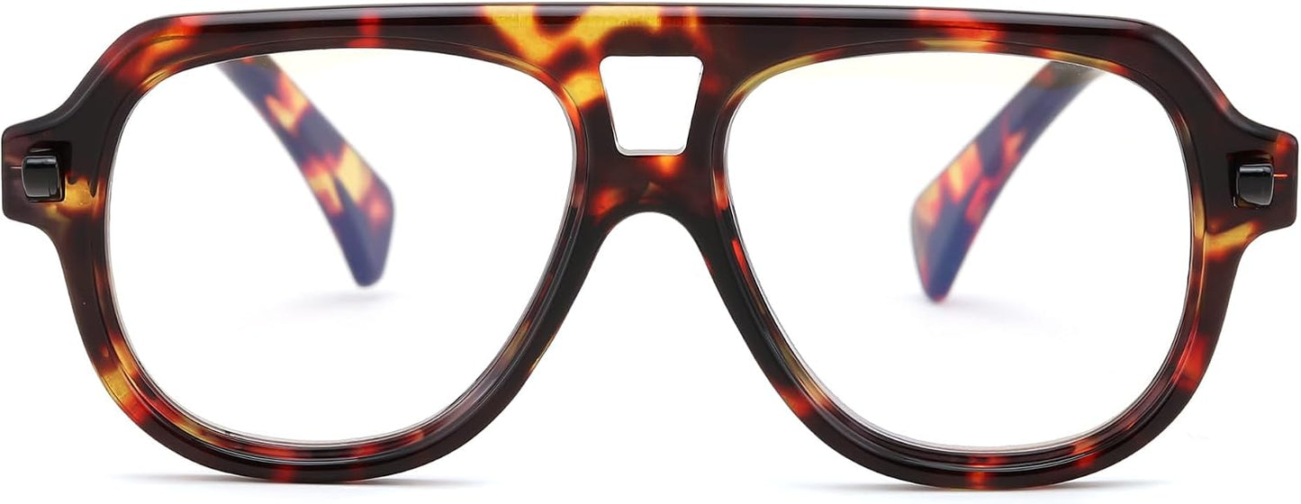 商品图片 8 | B0F32R72G4 | FEISEDY Stylish Reading Glasses for Woman Men Trendy Retro Double Bridge Readers B0287