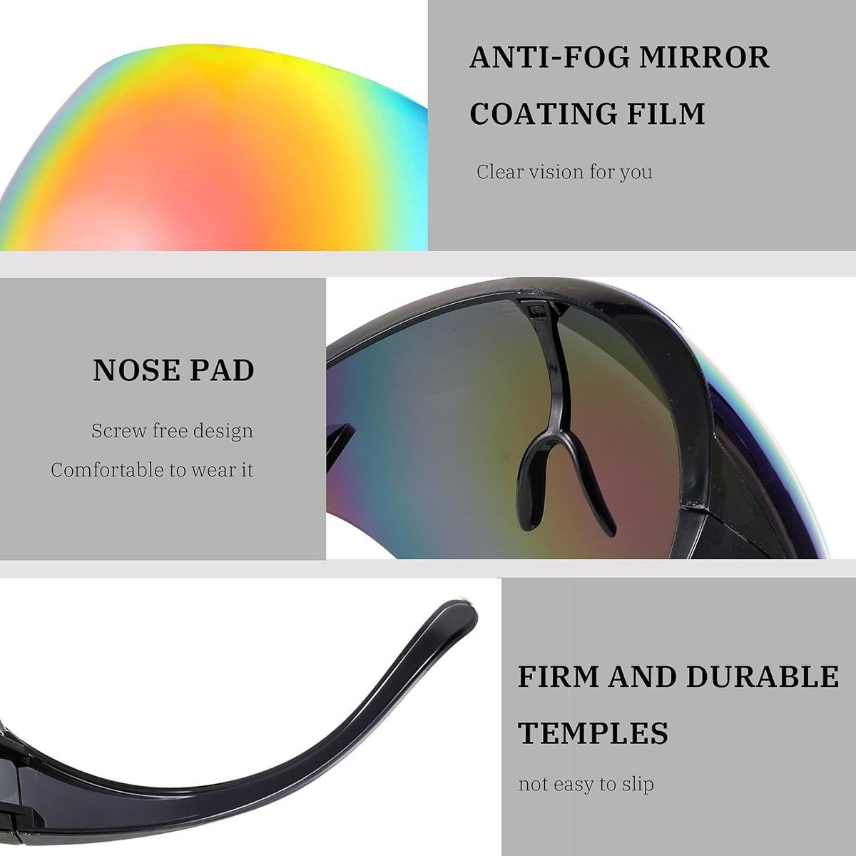 商品图片 36 | B097Y3FQJJ | FEISEDY Full Face Shield Sunglasses – Anti-Fog UV400 Mirror Visor