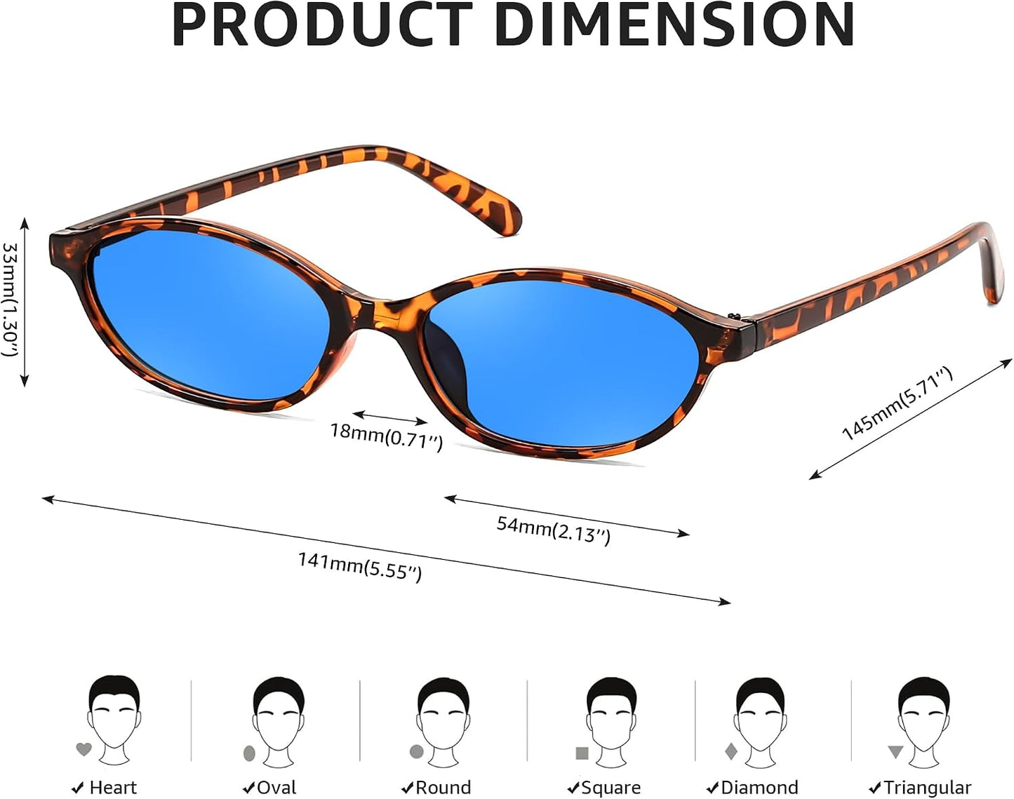 商品图片 61 | B0DMN6519L | FEISEDY Retro Oval Cat Eye Sunglasses for Women 90s Narrow Lightweight Shades Y2k Trendy Sunnies B0257