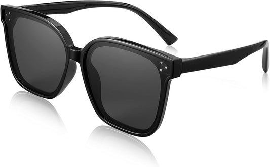 001 Black / Grey Lens / 55 Millimeters | B0B3WQ83BF | FEISEDY Kids Polarized Square Sunglasses for Boys Girls Vintage Shades UV Protection Trendy Classic Style Sun Glasses B2316