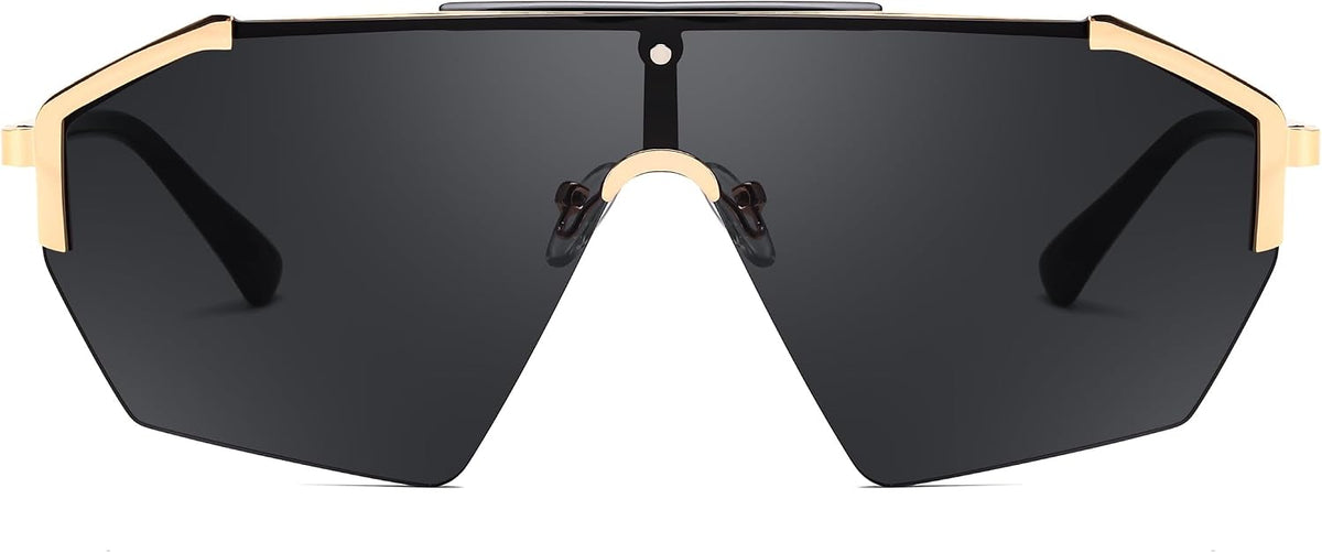 ÉÌƷͼƬ 5 | B0D6G3P982 | FEISEDY Fashion Flat One Piece Oversized Sunglasses Rimless Irregular Stylish Retro Design Shade Women Men B0153