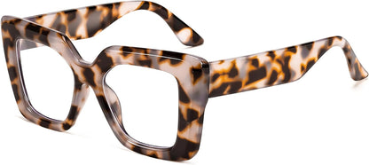 Leopard / 48 Millimeters | B0CSS4158B | FEISEDY Oversized Square Blue Light Blocking Glasses for Women Men Fashion Computer Glasses Reduce Eye Strain B0111