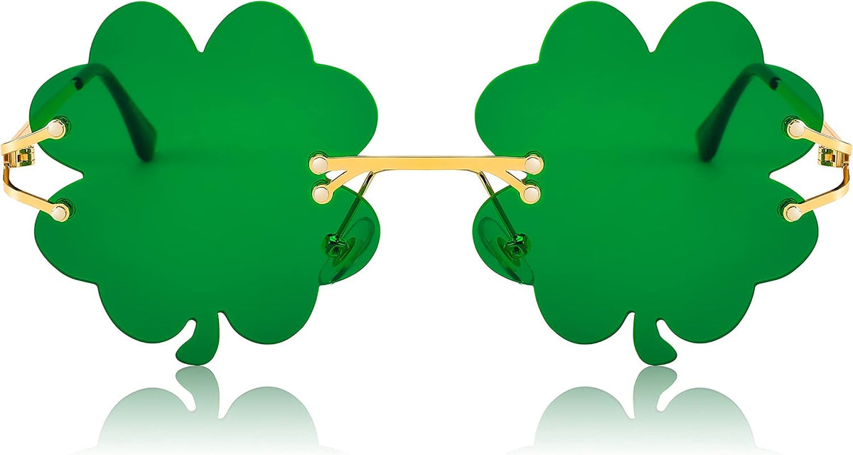 ÉÌƷͼƬ 7 | B0BX63CDKK | FEISEDY St. Patrick's Day Irish Shamrock Sunglasses Lucky Green Leprechaun Costume Eyeglasses for Women Men B2369