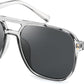 016 Grey Frame/Black Grey Lens / 57 Millimeters | B0DCK19V8G | FEISEDY Retro Square Aviator Sunglasses Women Men 70s Vintage Trendy Plastic Frame Sun Glasses B2835