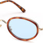 Tortoise Frame Light Blue Lens / 52 Millimeters | B0H2XF3GW5 | FEISEDY 90s Retro Oval Cat Eye Sunglasses UV400 Small Face B0450