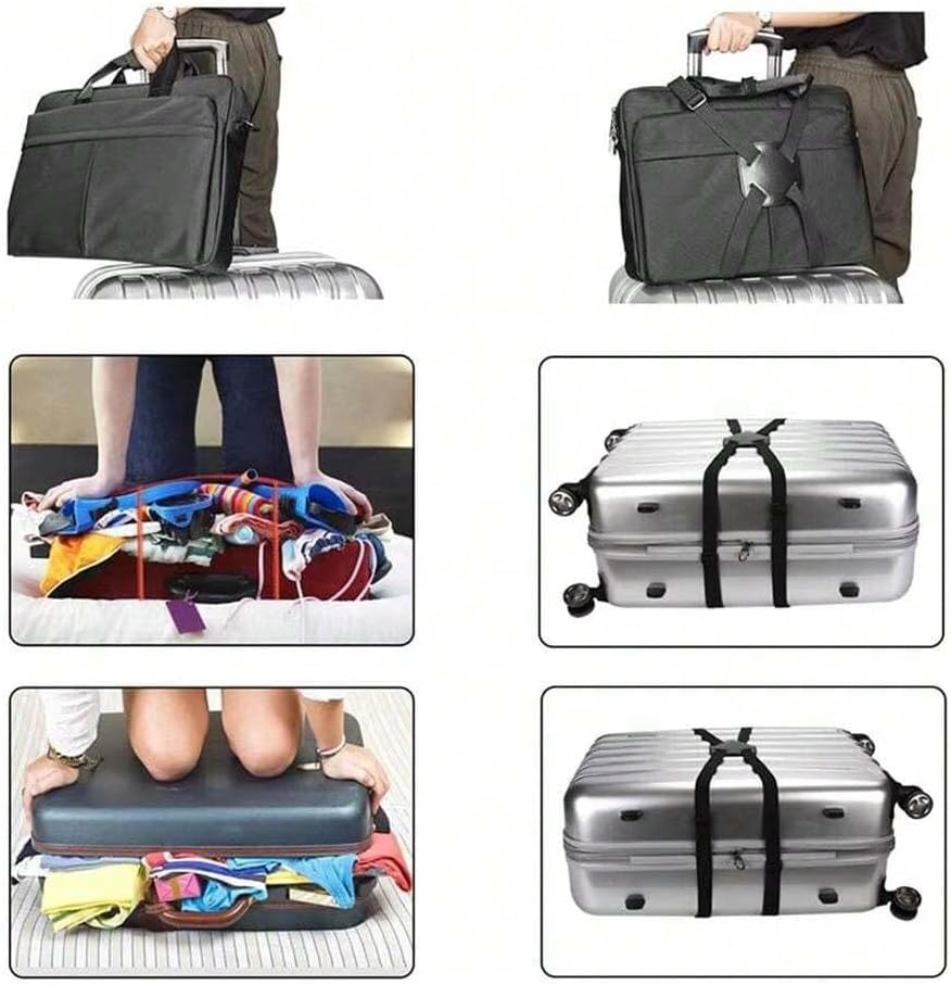 商品图片 6 | B0G2SD3D4F | Luggage Straps Bag Bungee, Adjustable Bag Strap Belt with Buckle, Elastic Travel Accessories for Secure & Easy Packing