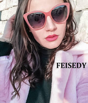 ÉÌƷͼƬ 121 | B07M9V125F | FEISEDY Polarized Vintage Sunglasses American Womens Square Jackie O Cat Eye Sunglasses B2451