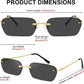 商品图片 26 | B0CY2Q4VW1 | FEISEDY Rimless Sunglasses Y2K Retro Small Narrow Rectangle Shades B2643
