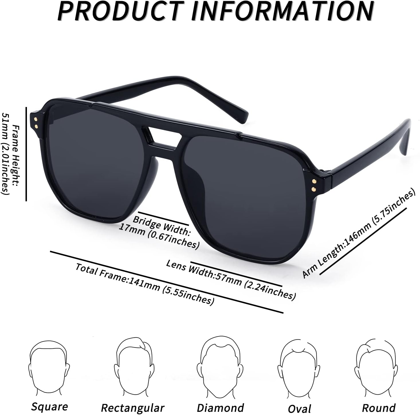 商品图片 129 | B09J8999GR | FEISEDY Retro Square Aviator Sunglasses Women Men 70s Vintage Trendy Plastic Frame Sun Glasses B2835