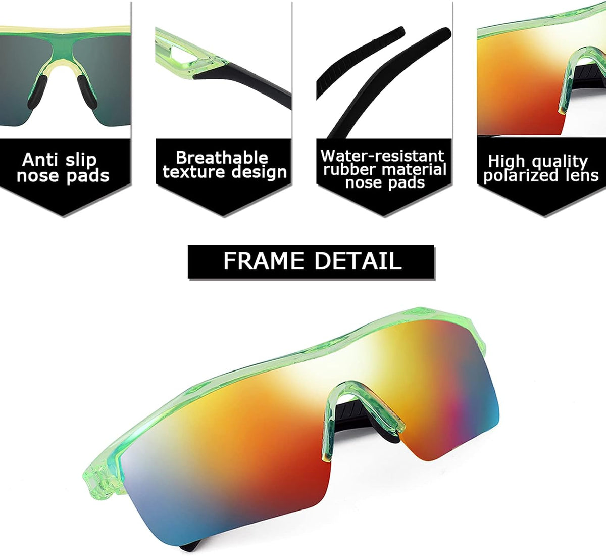 ÉÌƷͼƬ 82 | B07JZ18KMZ | FEISEDY Kids Polarized Sports Sunglasses, TR90 UV400 Baseball Cycling