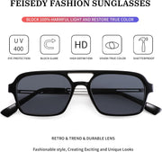 ÉÌƷͼƬ 71 | B0925V3NP4 | FEISEDY Vintage Square 70s Flat Aviator Sunglasses Women Men Metal Design Shades B2752