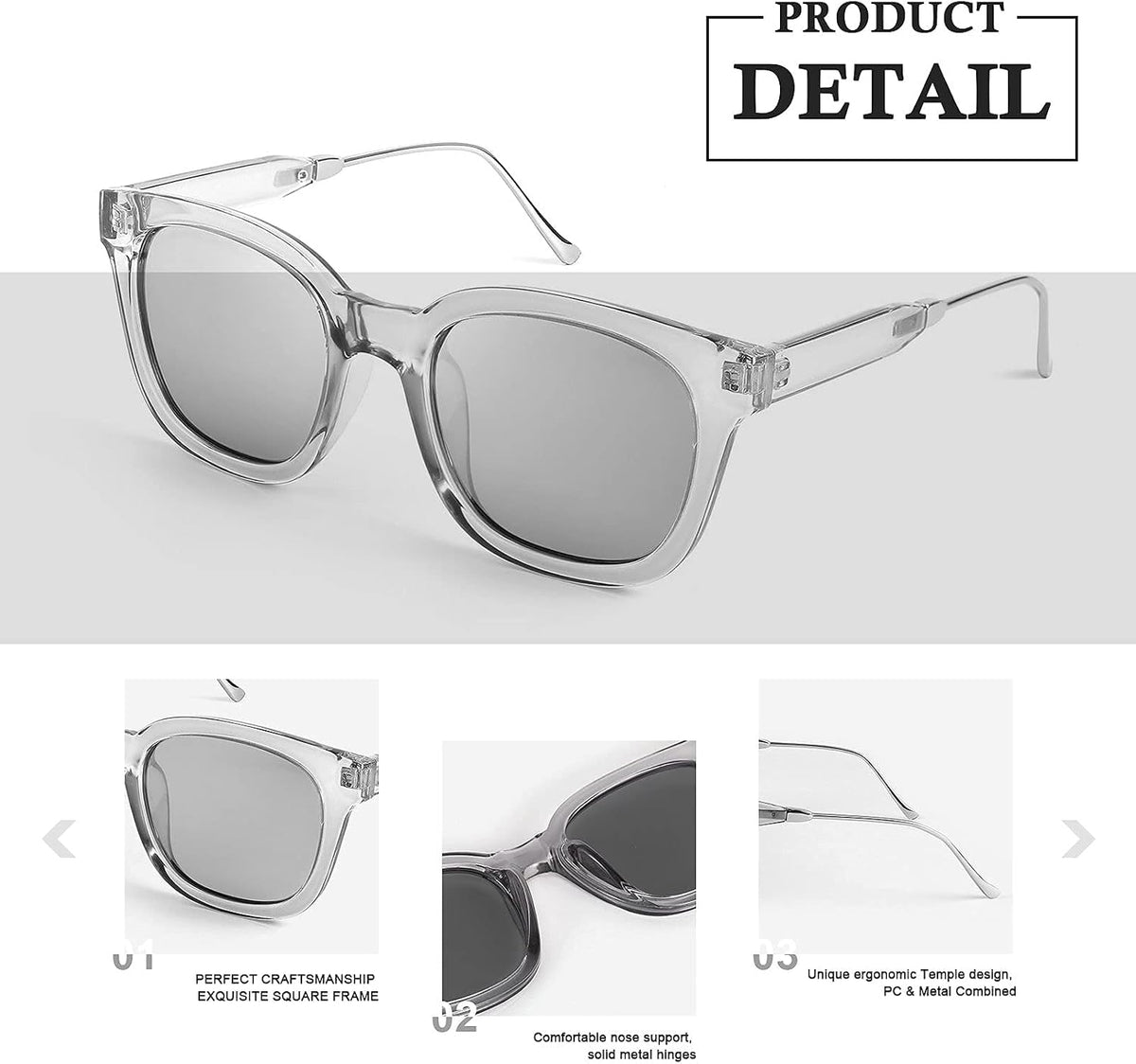 ÉÌƷͼƬ 13 | B08KXMJ9LV | FEISEDY Square Polarized Sunglasses Women Men Retro Trendy Shades UV400 Lenses B2624