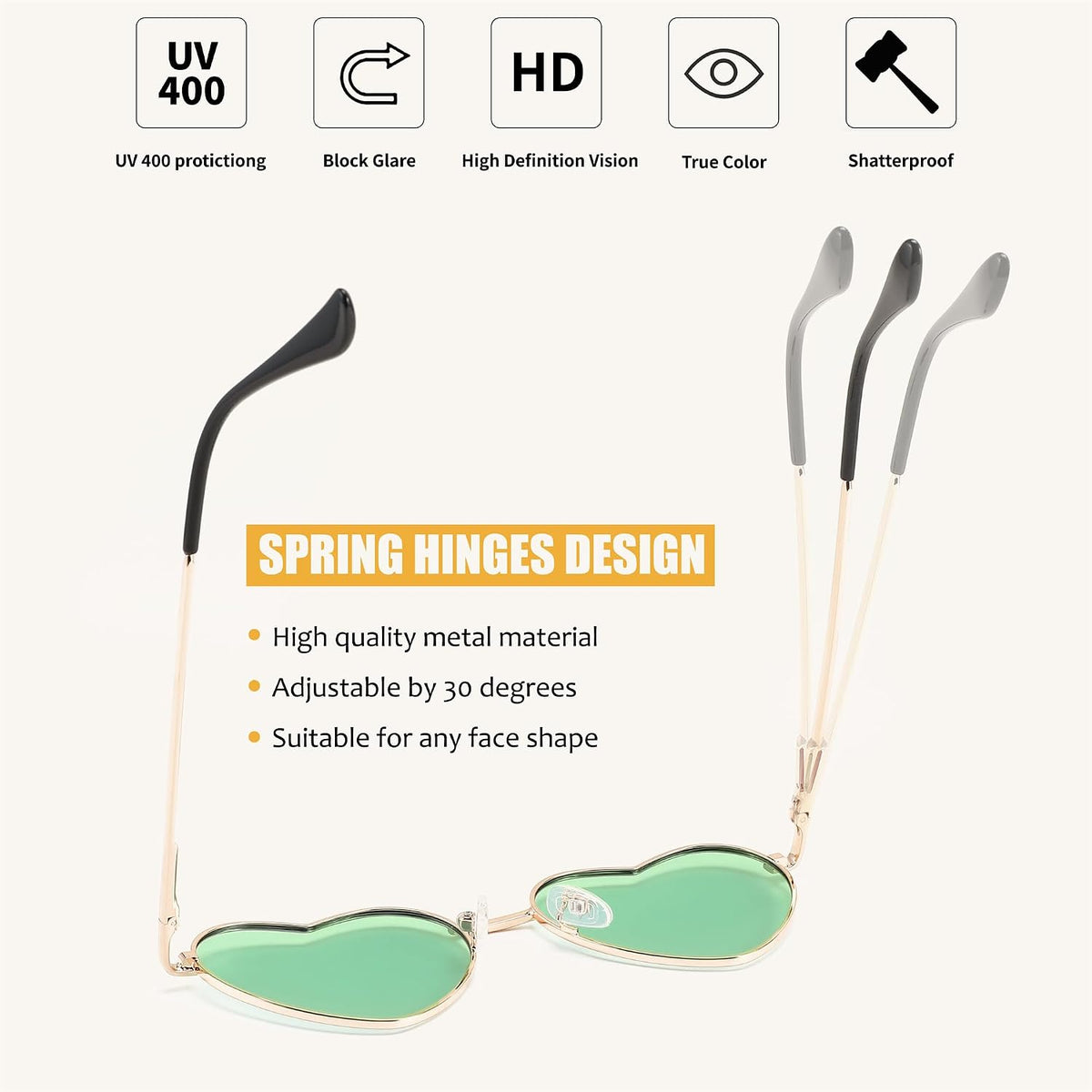 ÉÌƷͼƬ 17 | B0BP6HX1R6 | FEISEDY Polarized Heart Sunglasses Women Men Metal Frame Cute Lovely Glasses UV400 Protection B2375