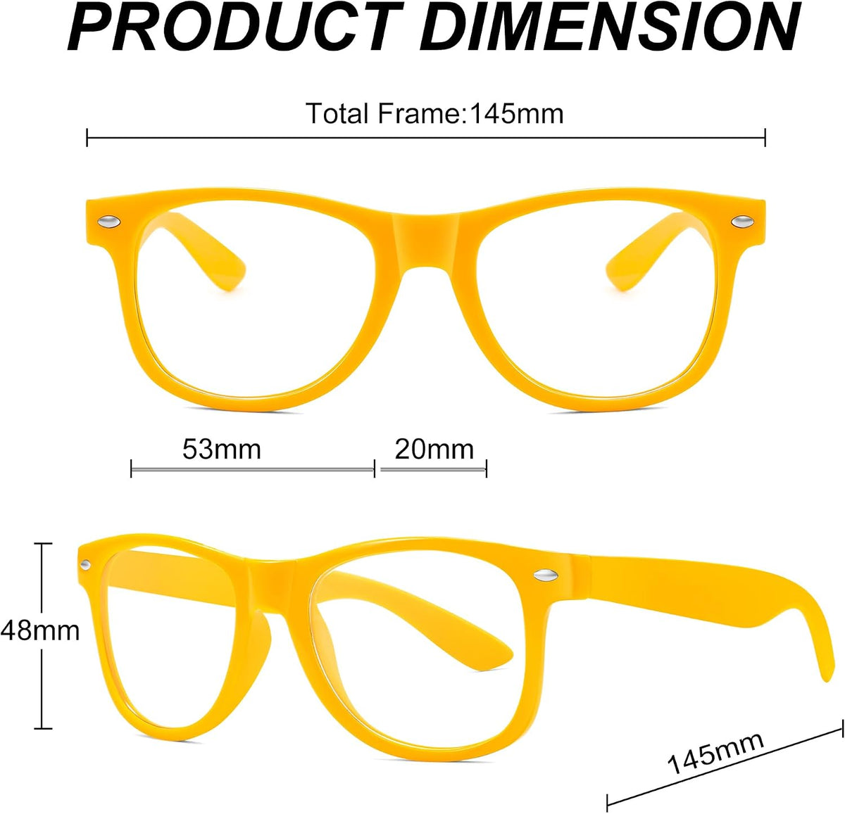商品图片 5 | B0DSPKNSFY | FEISEDY Classic Square Eyewear Frame Clear Lens Retro Nerd Fake Glasses for Men Women Cosplay Costume Eyeglasses B0276