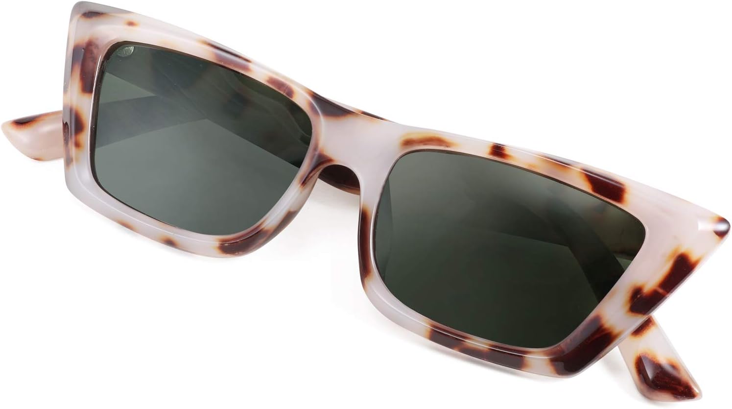 003 Milky Tortoiseshell / 51 Millimeters | B08TLXDDJ8 | FEISEDY Small Cateye Square Polarized Sunglasses Women Classic Thick Rectangle Frame UV400 Sun Glasses B2736