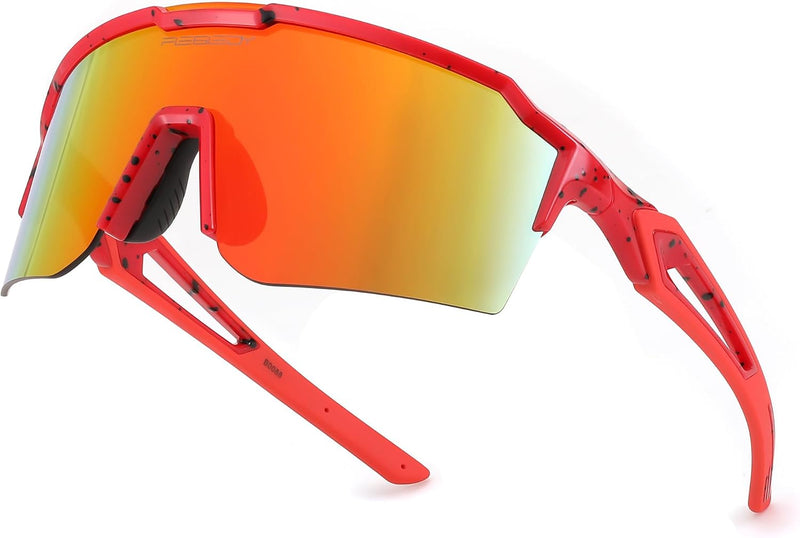 Red Frame Red Mirror Lens / Large | B0CVWYCSZS | FEISEDY Sports Sunglasses for Men Women Baseball Cycling Running Driving Glasses UV400 B0088