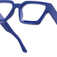 Blue / 53 Millimeters | B0DXDW9WCK | FEISEDY Retro Blue Light Blocking Glasses for Women Men 90s Classic Rectangle Frame Thick Chic Computer Eyeglasses B2383R