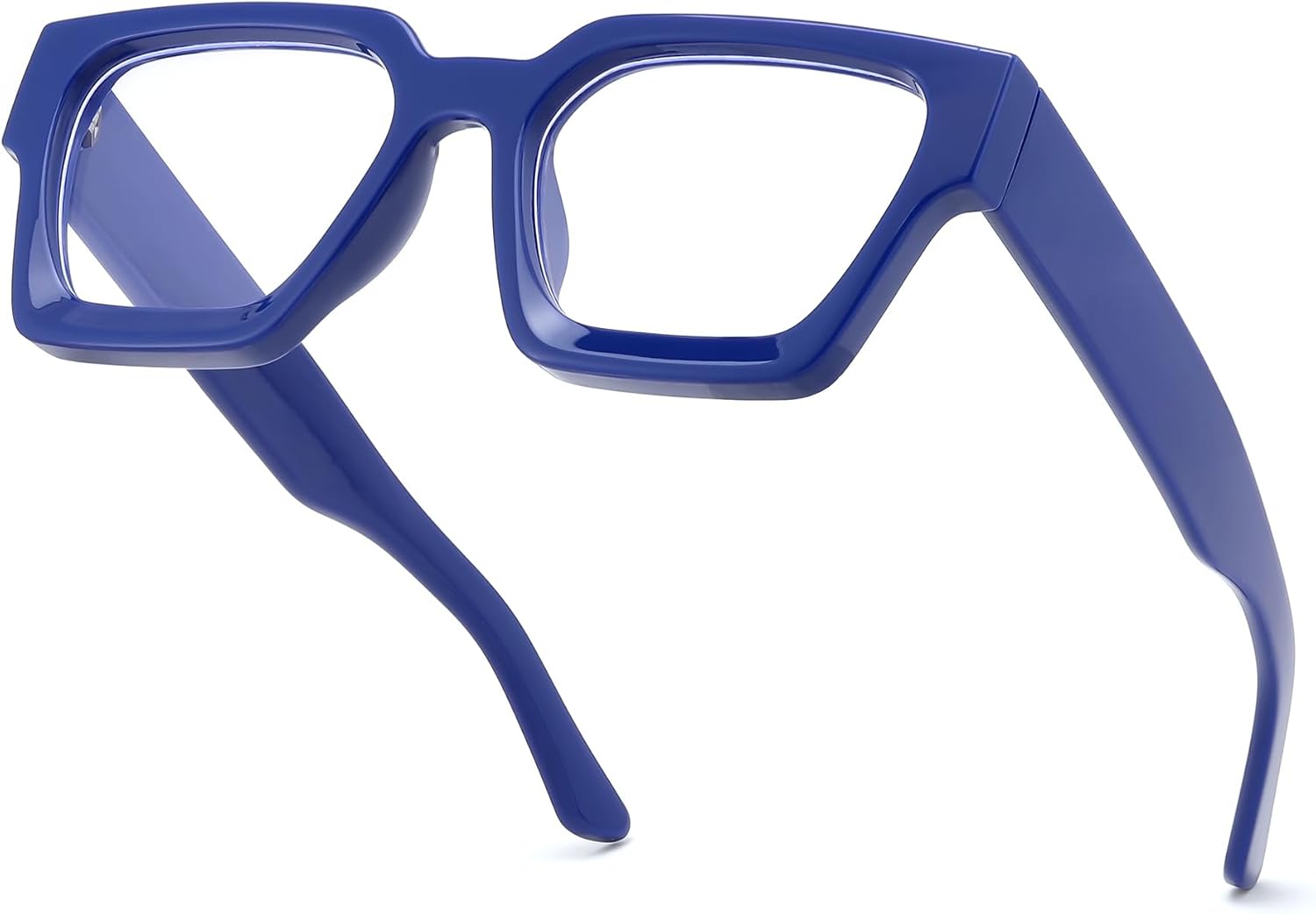 Blue / 53 Millimeters | B0DXDW9WCK | FEISEDY Retro Blue Light Blocking Glasses for Women Men 90s Classic Rectangle Frame Thick Chic Computer Eyeglasses B2383R