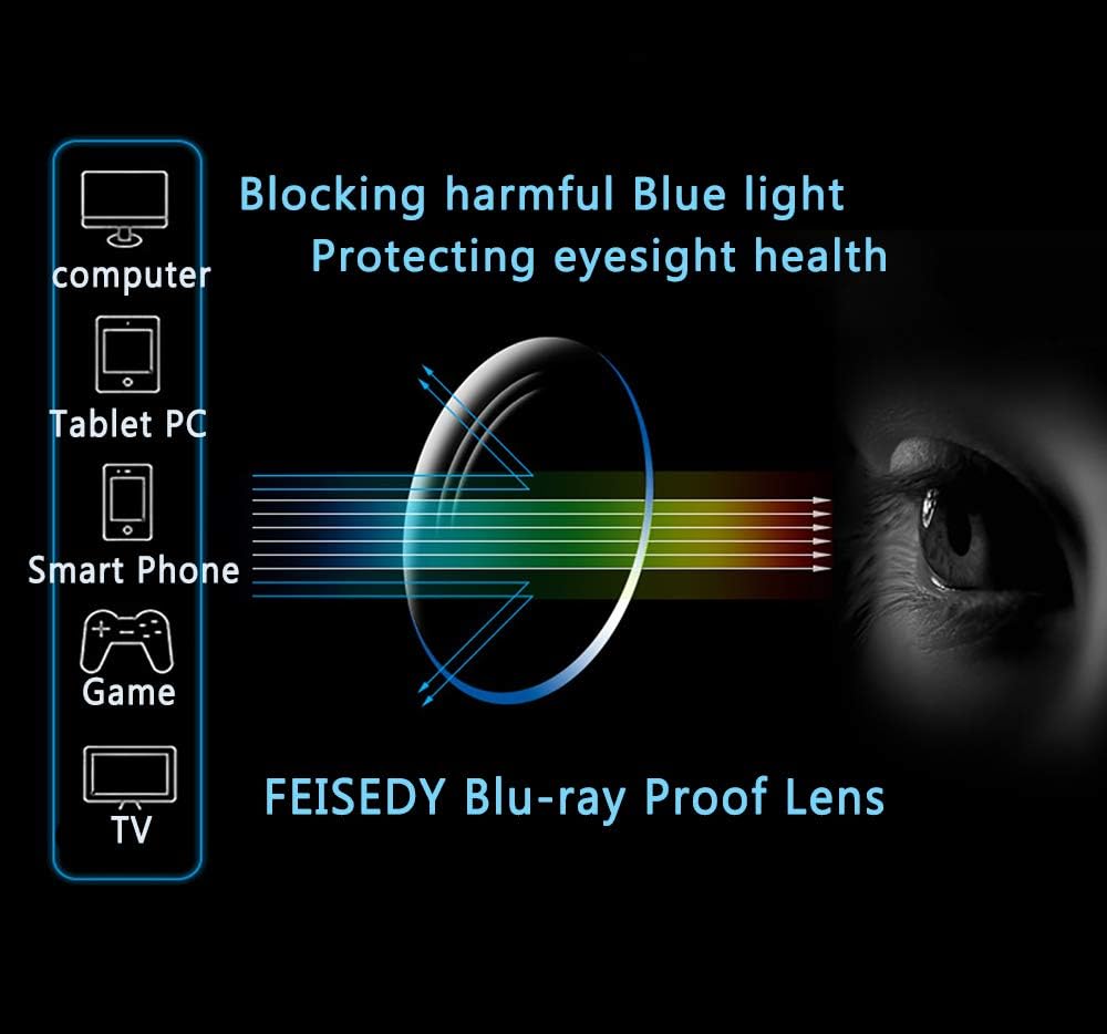 ÉÌƷͼƬ 3 | B07S9JPPPF | FEISEDY Crystal Cat Eye Glasses Frame Blue Light Blocking Computer Eyewear B2500