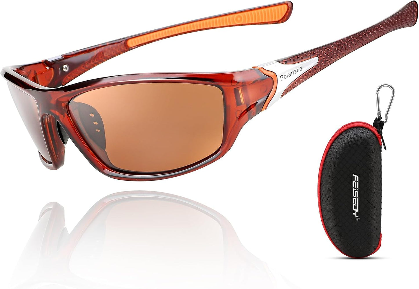 Brown / 70 Millimeters | B09X9WR1Q2 | FEISEDY Classic Men Polarized Sports Sunglasses Night Driving Yellow Lenses Cycling Fishing Driving Glasses B2674