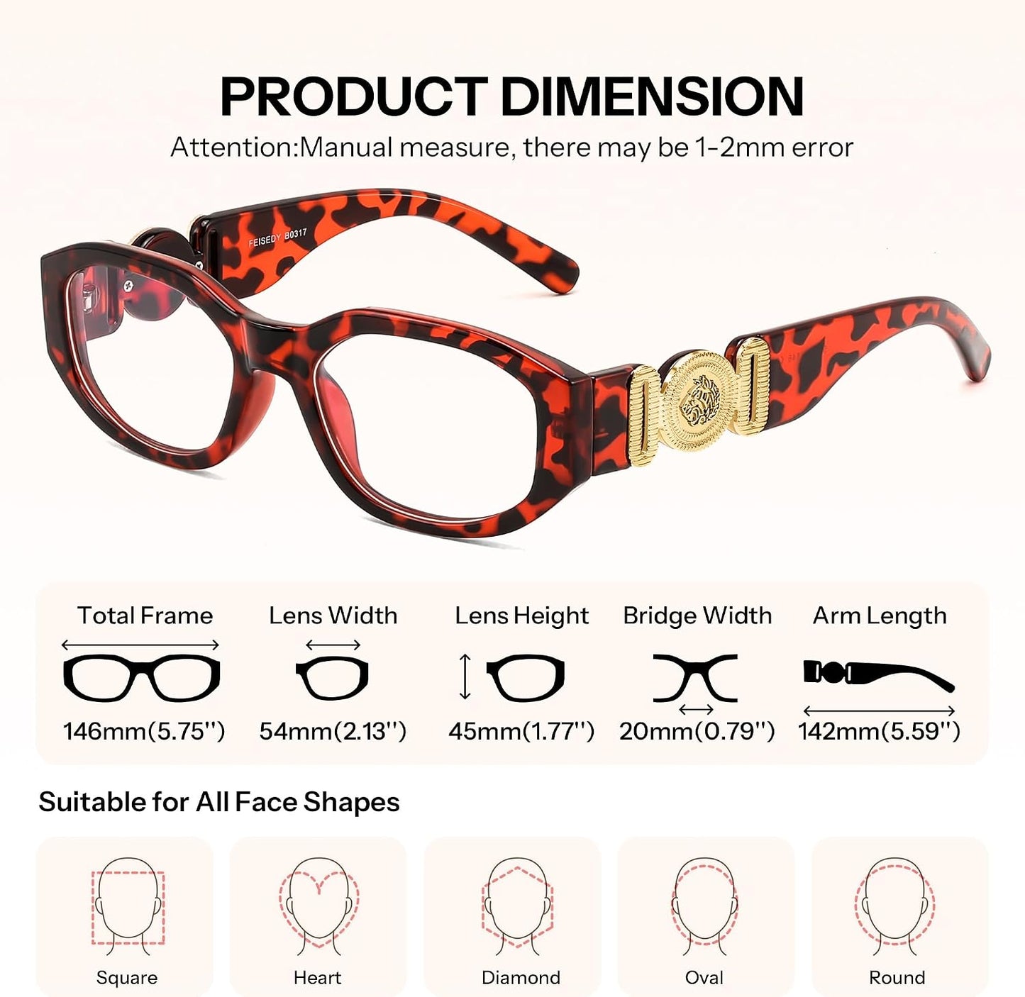 商品图片 21 | B0G34MVJQC | FEISEDY Trendy Blue Light Reading Glasses for Women and Men B0317 | Vintage 90s Anti-Glare Readers