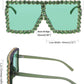 商品图片 21 | B096YZPRF2 | FEISEDY Oversized Sparkling Crystal Sunglasses Disco Diamond Flat Top Fashion Square Large Shades B2782