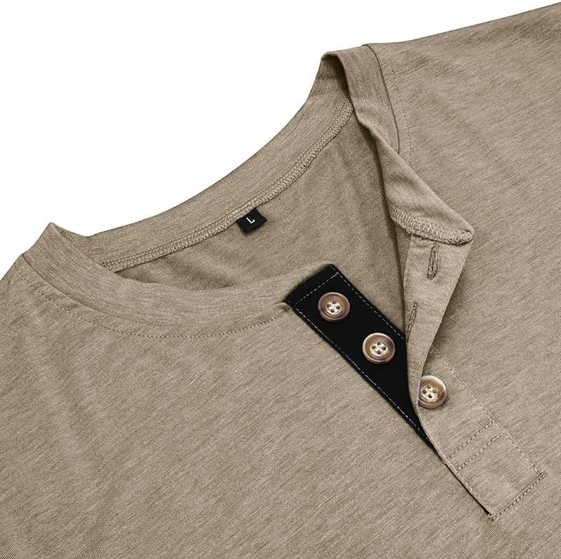商品图片 4 | B0GJL9QY1W | Men's Long/Short Sleeve Polo Shirt, Soft Cotton Pocket Crew Tee Classic Men Shirts Casual Henley T-Shirt for Golf Daily Wear