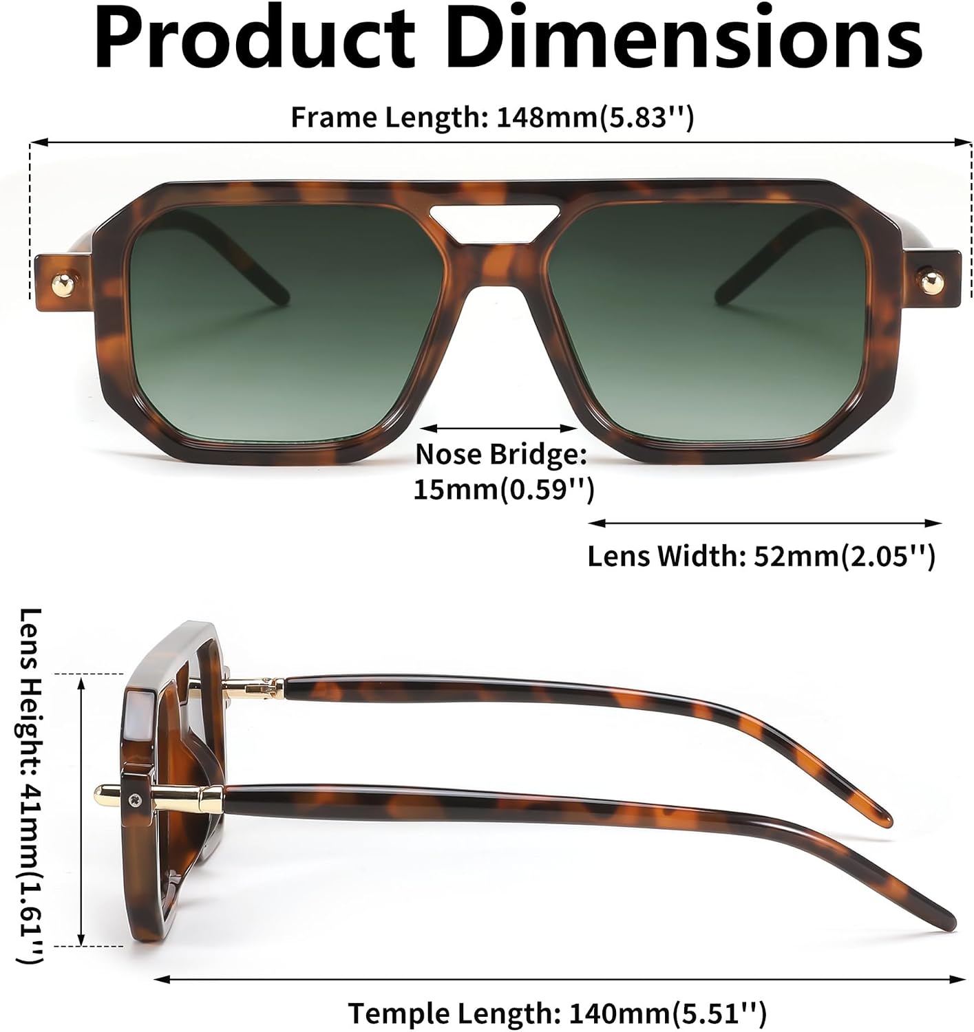 商品图片 201 | B09YTJ4FQZ | FEISEDY Vintage Square 70s Flat Aviator Sunglasses Women Men Classic Retro Stylish Frame UV400 Sunglasses B2622
