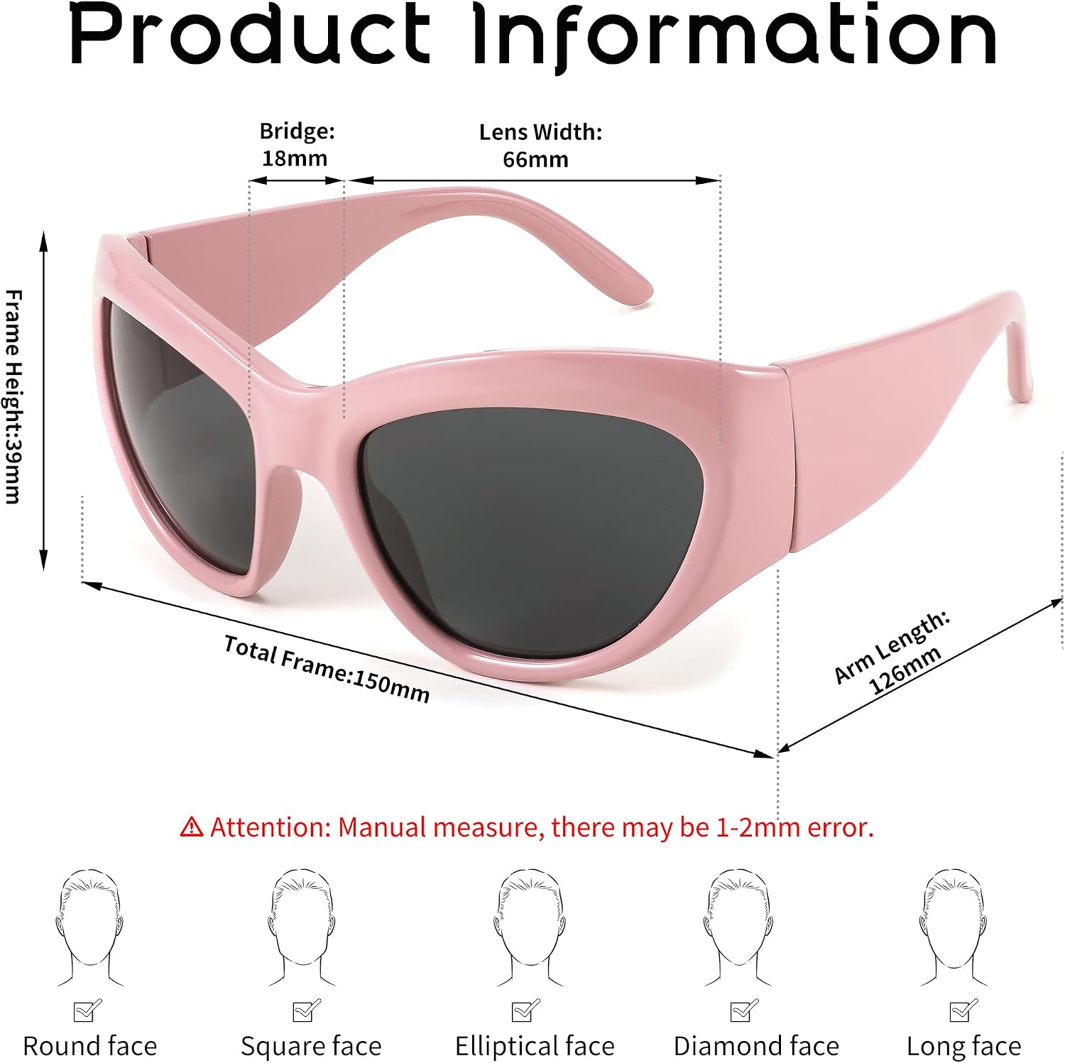 商品图片 31 | B0BQBWYZF6 | FEISEDY Trendy Y2k Sunglasses Women Men Oversized Shield Sunglasses Fashion Wrap Around Futuristic Glasses B2359