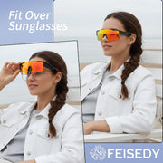 ÉÌƷͼƬ 14 | B0GGMHCCXG | FEISEDY Polarized Fit Over Glasses Sunglasses for Men Women, Sports Wrap Around for Driving Cycling Fishing B0382