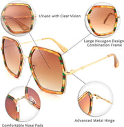 ÉÌƷͼƬ 7 | B08C7TTTDN | FEISEDY Women Large Hexagon Inspired Sunglasses Fashion Irregular Design Style Geometric B2503