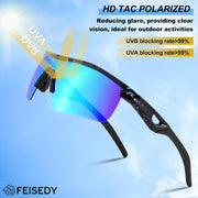 ÉÌƷͼƬ 136 | B07JZ18KMZ | FEISEDY Kids Polarized Sports Sunglasses, TR90 UV400 Baseball Cycling