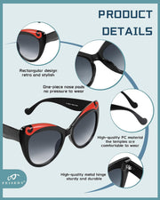 ÉÌƷͼƬ 4 | B095BQGNXV | FEISEDY Retro Funny Cateye Sunglasses Oversized Beard Design Personality Fashion Sun Glasses for Women Men B2769