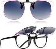 Purple-gradient Blue Lens / 54 Millimeters | B0HDSV8J5C | FEISEDY Polarized Flip-Up Clip On Sunglasses Over Prescription B0486