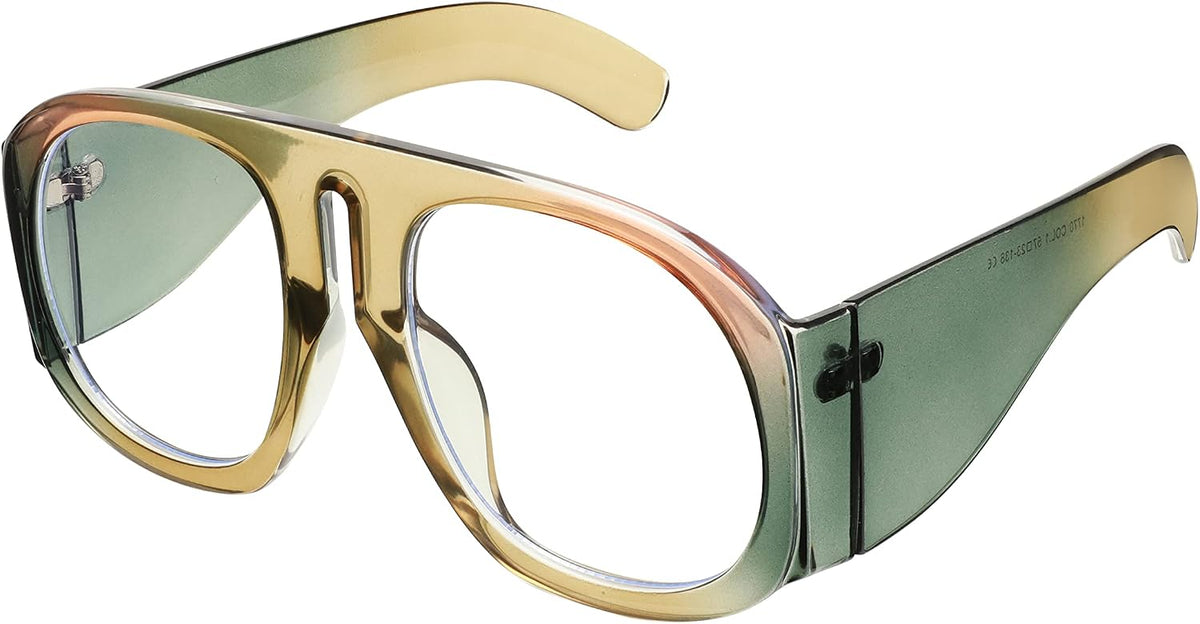 ÉÌƷͼƬ 3 | B0BP7FJ44H | FEISEDY Oversized Blue Light Blocking Glasses Women Men Big Plastic Aviator Frame Eyewear Clear Lens Computer Glasses B2371