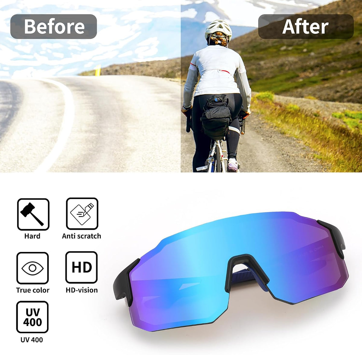 ÉÌƷͼƬ 41 | B0DTYL7JBV | FEISEDY Sports Sunglasses for Men, Women and Teens - Baseball, Biking, Cycling UV400 Protection B2388