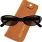 Black Frame Brown Lens / 54 Millimeters | B0H6W48VSQ | FEISEDY Retro Oval Polarized Sunglasses for Women Cat Eye TR90 Shades B0460
