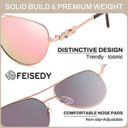 ÉÌƷͼƬ 11 | B0H4QPVJY6 | FEISEDY Retro Aviator Sunglasses for Women Men UV400 Shades B0409