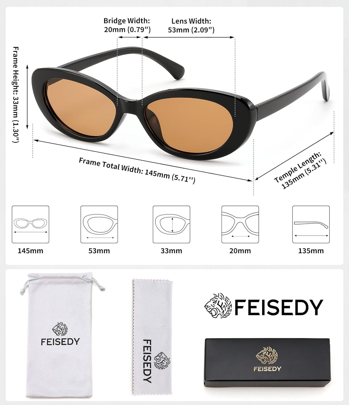 ÉÌƷͼƬ 49 | B0H2YQ7P2Y | FEISEDY Women Vintage Oval Cat Eye Sunglasses, Retro Narrow Shades B0459