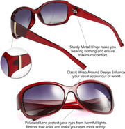 ÉÌƷͼƬ 17 | B07XNYV3GC | FEISEDY Polarized Oversized Sunglasses for Women Men, Classic Rectangle Wrap Around Large Frame UV400 Protection B2504