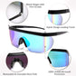 商品图片 12 | B096SD9GGG | FEISEDY Oversized Mirror Shield Sport 80s Sunglasses Ski Goggles Flat Top One Piece Futuristic Visor Women Men B2522