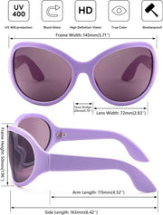 ÉÌƷͼƬ 29 | B0BYX6JXMW | FEISEDY Bug Eye Y2K Oversized Sunglasses Women Men Oval Frame B2391