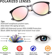 ÉÌƷͼƬ 8 | B0836LJXDK | FEISEDY Polarized Sunglasses Women Men Vintage Round Classic Mirrored Sun Glasses B2571
