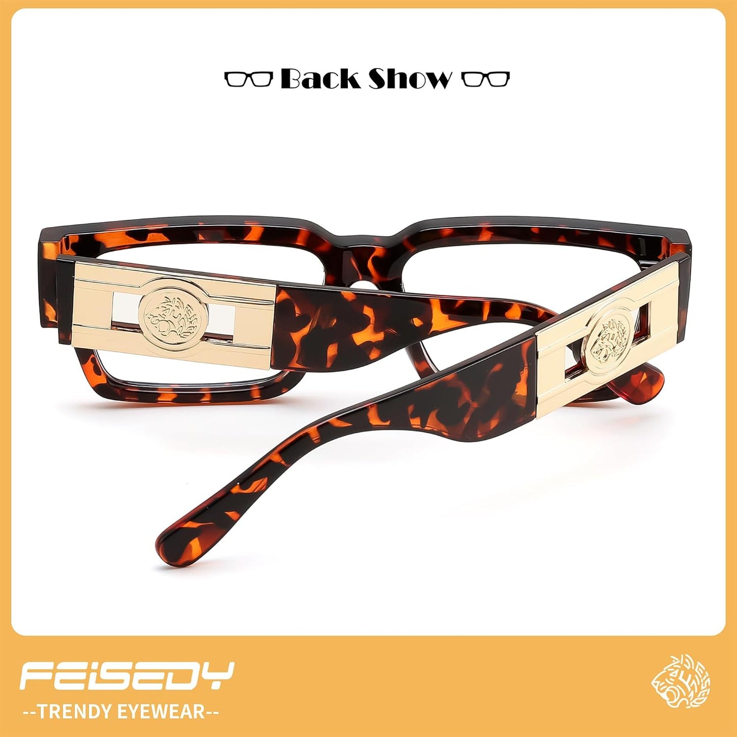 商品图片 12 | B0GQZ4LZK8 | FEISEDY Retro Trendy Rectangle Blue Light Glasses for Women Men B0365