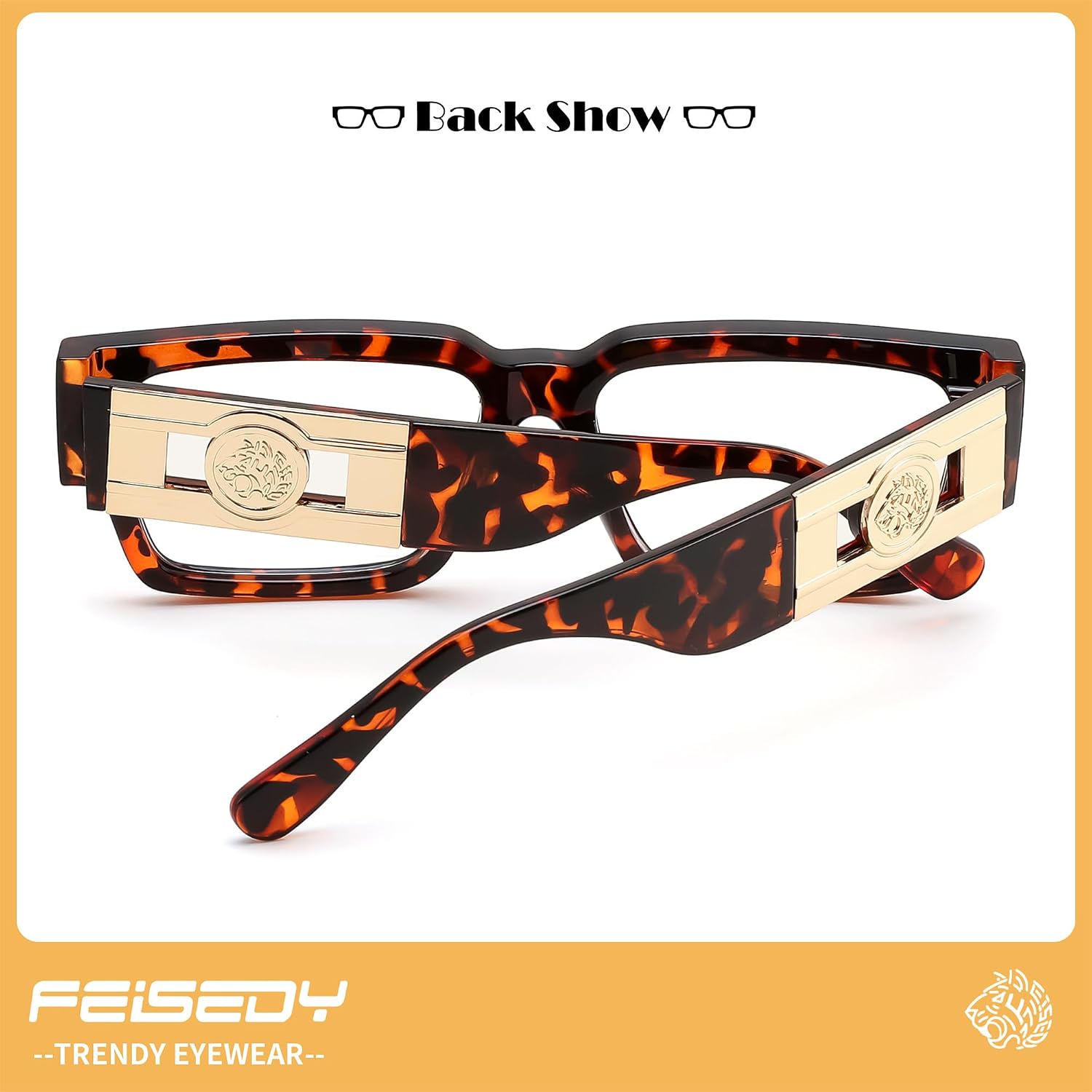 商品图片 12 | B0GQZ4LZK8 | FEISEDY Retro Trendy Rectangle Blue Light Glasses for Women Men B0365