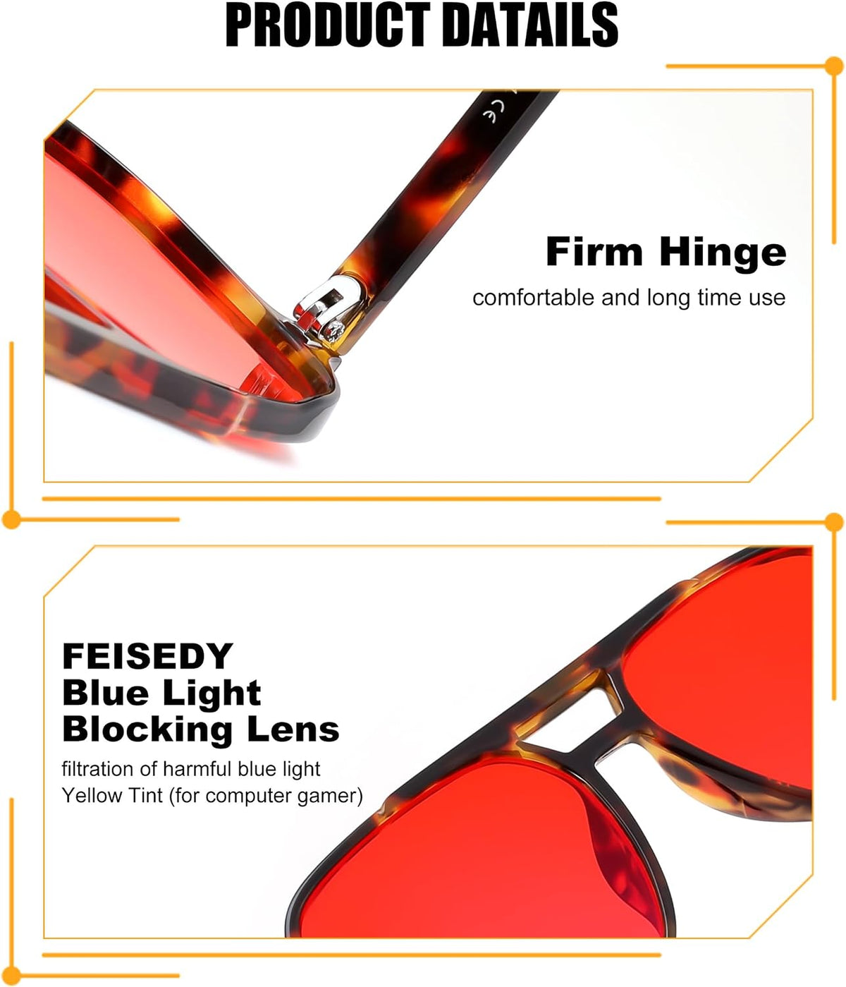 ÉÌƷͼƬ 32 | B0GCVQFPW9 | FEISEDY Blue Light Glasses for Computer Gaming Anti Eyestrain Glasses G2835