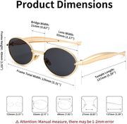 ÉÌƷͼƬ 25 | B0FH4FH8VH | FEISEDY Retro Oval Sunglasses Women Men - Gold Metal Chunky Frame, UV400 for Driving & Daily Wear B0312